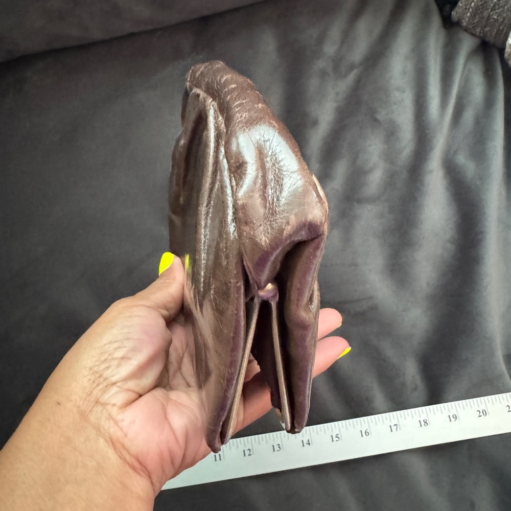 Vintage Leather Kiss lock Wallet Mini Clutch Purse - Picture 8 of 10